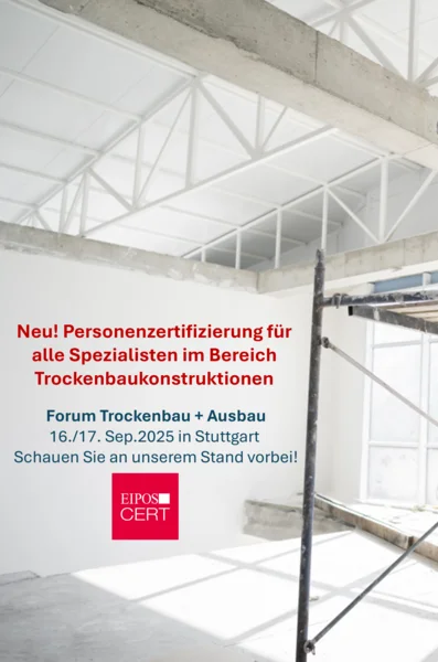 Am 16. und 17. September 2025 trifft sich die Trockenbau- und Ausbau-Branche auf dem RM Forum Ausbau 2025 in Stuttgart, einem zweitätigen Fachkongress mit begleitender Fachausstellung.