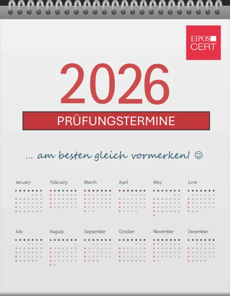 Bild eines Kalenders von 2026